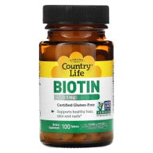 Биотин Кантри Лайф, Биотин, 1 мг, 100 таблеток