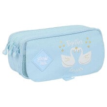 SAFTA Large Triple Glowlab Swans Pencil Case