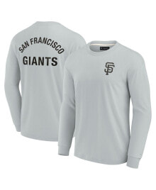 Купить мужские футболки и майки Fanatics Signature: Men's and Women's Gray San Francisco Giants Super Soft Long Sleeve T-shirt