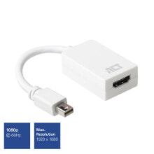 ACT AC7525 видео кабель адаптер 0,15 m Mini DisplayPort HDMI Тип A (Стандарт) Белый