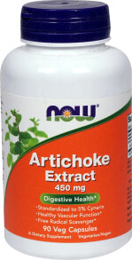 Витамины и БАДы для укрепления иммунитета NOW Artichoke Extract Экстракт артишока для здоровья пищеварительной системы 450 мг 90 растительных капсул