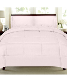 Sweet Home Collection solid Color Box Stitch Down Alternative Twin Comforter