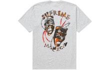 Купить мужские футболки и майки Supreme: Supreme SS20 Week 1 Laugh Now Tee 荆棘笑脸印花短袖T恤 男女同款 灰色 送礼推荐 / Футболка Supreme SS20 Week 1 Laugh Now SUP-SS20-290