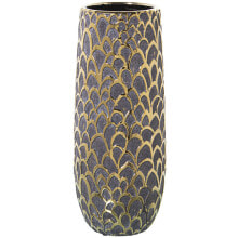 Vase Alexandra House Living Golden Dark grey Ceramic 14 x 13 x 33 cm