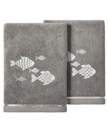 Linum Home textiles Turkish Cotton Figi Embellished Hand Towel Set, 2 Piece