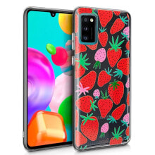 COOL Samsung A415 Galaxy A41 Clear Strawberries phone case