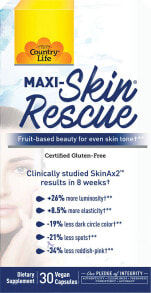 Витамины и БАДы для кожи country Life Maxi-Skin Rescue Натуральный комплекс для выравнивания тона кожи 30 веганских капсул