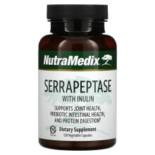 Пищеварительные ферменты НутраМедикс, Серрапептаза с инулином, 120 растительных капсул