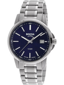 Мужские наручные часы с серебряным браслетом Boccia 3633-04 mens watch titanium 40mm 10ATM