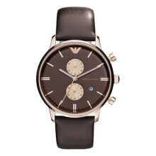 Мужские наручные часы с ремешком Мужские наручные часы с коричневым кожаным ремешком Armani AR0387 ( 42 mm)