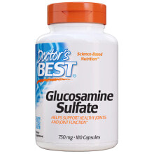 Глюкозамин, Хондроитин, МСМ Doctor's Best Glucosamine Sulfate Глюкозамина сульфат 750 мг 180 капсул