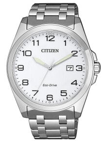 Мужские наручные часы с серебряным браслетом Citizen BM7108-81A Eco-Drive Sports Mens 41mm 10ATM
