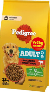 Купить сухие корма для собак Pedigree: Pedigree PEDIGREE - Wołowina z warzywami 9+3kg Sucha karma