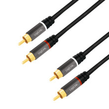 Кабели и разъемы для аудио- и видеотехники logiLink CA1206 аудио кабель 3 m 2 x RCA Черный