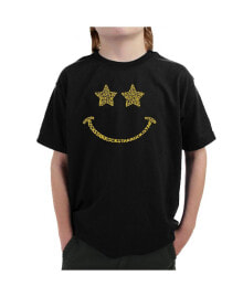 LA Pop Art big Boy's Word Art T-shirt - Rockstar Smiley