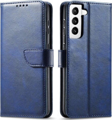 Hurtel Magnet Case elegancki futerał etui pokrowiec z klapką i funkcją podstawki Samsung Galaxy S22 Ultra niebieski