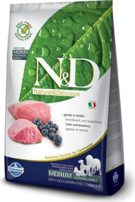 Сухие корма для собак Сухой корм для собак Farmina, Pet Foods N&D, для средних пород, гипоаллергенный, с ягненком и черникой, 12 кг