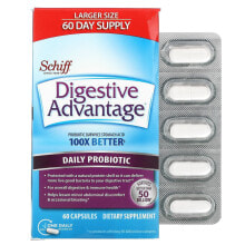 Шифф, Digestive Advantage, ежедневный пробиотик, 60 капсул