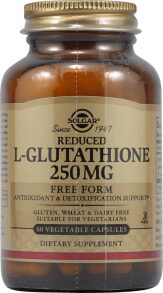 Антиоксиданты Solgar L-Glutathione L-глутатион 250 мг 60 растительных капсулы