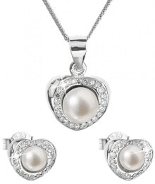 Наборы женских ювелирных украшений luxurious silver service with natural pearls Pavon 29025.1