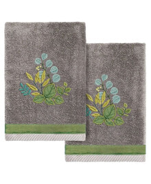 Linum Home textiles Turkish Cotton Botanica Embellished Hand Towel Set, 2 Piece