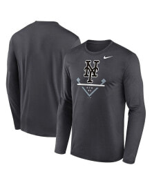 Nike men's Anthracite New York Mets Icon Legend Performance Long Sleeve T-shirt