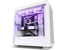 Купить компьютерные корпуса для игровых ПК NZXT: NZXT H7 Flow White - Mid-Tower Airflow PC Gaming Case - Tempered Glass - Enhance