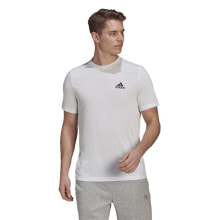 Мужские спортивные футболки Мужская спортивная футболка белая с логотипом Adidas Aeroready Designed