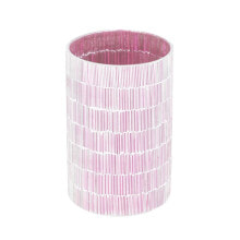 Candleholder Pink Crystal Cement 13 x 13 x 20 cm