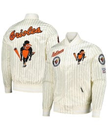 Купить мужские куртки Pro Standard: Men's Cream Baltimore Orioles Cooperstown Collection Pinstripe Retro Classic Satin Full-Snap Jacket