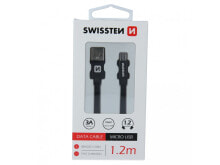 Swissten TEXTILE USB/MICRO USB DATENKABEL 1,2 M SCHWARZ - Digital