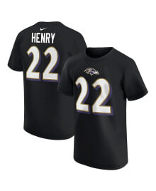 Big Boys and Girls Derrick Henry Black Baltimore Ravens Player Name Number T-Shirt купить онлайн