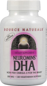 Рыбий жир и Омега 3, 6, 9 Source Naturals Neuromins DHA Нерыбные Омега-3 для мозга 200 мг 120 вегетарианских капсул