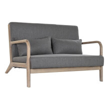 2-Seater Sofa DKD Home Decor Dark grey Rubber wood 122 x 85 x 74 cm