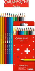 Цветные карандаши для рисования для детей caran d`Arche Kredki CARAN D&#039;ACHE Swisscolor, kartonowe pudełko, 12 szt.