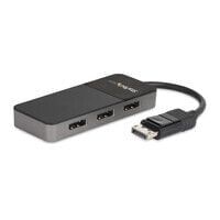 StarTech.com 3 Port Multi Monitor Adapter - DisplayPort 1.4 to 3x 4K DisplayPort Video Splitter - Dual or Triple 4K - Laptop/Desktop DisplayPort MST Hub for Multiple Monitors - For Windows PCs Only - DisplayPort - 3x DisplayPort - 7680 x 4320 pixels - Bla