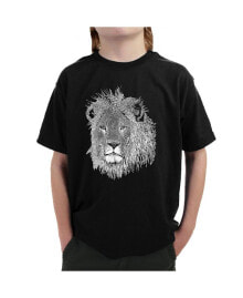 LA Pop Art big Boy's Word Art T-shirt - Lion