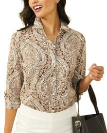 Купить женские футболки и топы J.McLaughlin: J.Mclaughlin Lois Blouse Women's Brown Xs