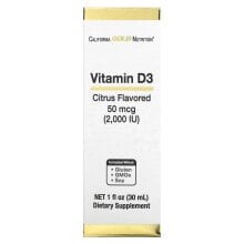 Витамин D california Gold Nutrition, витамин D3 (цитрус), 2000 МЕ, 30 мл (1 жидк. унция)