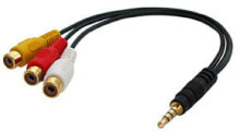 Lindy AV Adapter Cable - Stereo & Composite Video композитный видео кабель 0,25 m 3,5 мм 3 x RCA Черный 35539