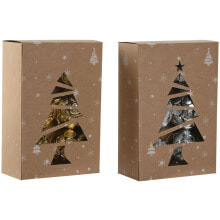 Christmas Baubles Home ESPRIT Golden Silver PVC 20 x 10 x 30 cm (2 Units)