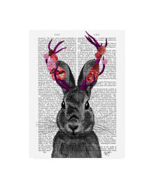 Trademark Global fab Funky Jackalope with Pink Antlers Canvas Art - 27