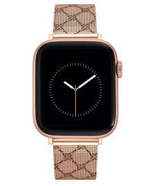 Nine West women's Stainless Steel Mesh Bracelet with Black Printed Pattern and Stainless Steel Adaptors Compatible with 42mm, 44mm, 45mm Ultra 49mm Apple Watch
