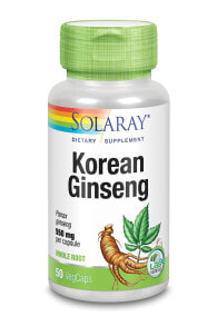 Женьшень solaray Korean Ginseng Root Корейский женьшень 550 мг 50 растительных капсул
