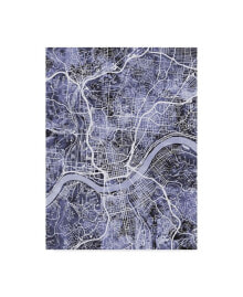 Trademark Global michael Tompsett Cincinnati Ohio City Map Blue Canvas Art - 15