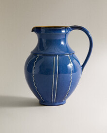 Striped ceramic jug