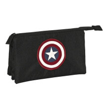 SAFTA Triple Captain America Teen Pencil Case