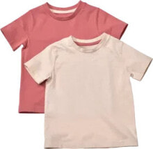 T-Shirts, rosa + beige, Gr. 110, 2 St