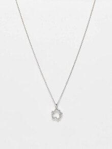 Колье ted Baker Crishla necklace in silver with cut out magnolia crystal pendant