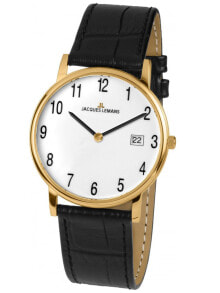 Мужские наручные часы с коричневым кожаным ремешком Jacques Lemans 1-1848D Vienna Unisex 39mm 5 ATM